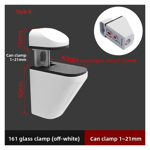 Heavy Duty Cabinet Shelf Clips Four Pack Zinc Alloy Metal Glass Clamps Fits One To Twenty Two Mm Thickness Anti Slip Brackets Adjustable