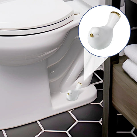 Two Packs Bird Shaped Toilet Bolt Covers Ceramic Screw Caps For Toilet Bolts Easy Install Cute Bathroom Decor White Replacement Parts