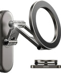 Upgraded Magnetic Golf Cart Phone Holder with tri fold alloy arms and 360 degree rotating base, MagSafe compatible