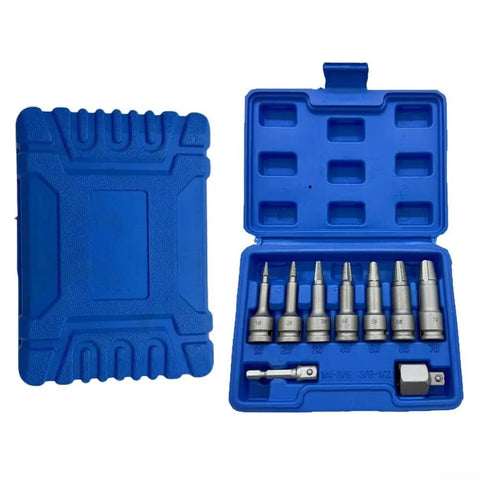 Top Shelf Broken Screw Extractor Set With Hex Socket Removal Tools For Stripped Bolts And Damaged Fasteners Perfect Auto Repair Kit In Metal Case Tough As Nails, blue case open