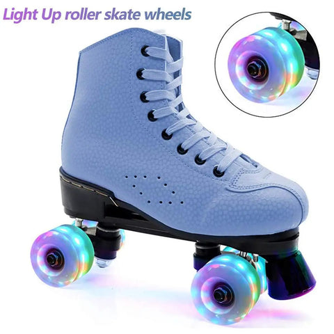 4 Pack Luminous Roller Skate Wheels With Bearings For Night Time Rides 32mm By 58mm Quad Wheels In White Glow In The Dark