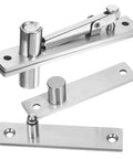 Heavy Duty Hidden Door Pivot Hinges for Wood Doors in 201 Stainless Steel, Concealed Pivot Hinge Kit for Cabinets and Bookshelves