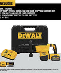 Badass 60V Max Cordless SDS Max Chipping Hammer Kit with tools, an 8amp fast charger, and kit box for demolition work.