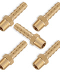 5 Pack Brass Hose Barb Fittings One Quarter Inch Barb To One Eighth Inch NPT Male Thread Air Water Fuel Line Adapters Connector