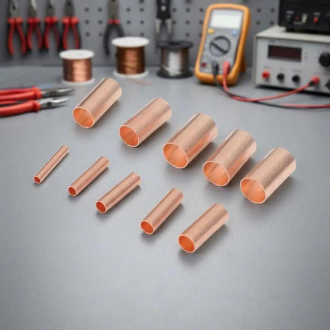 Get Your Hands On 250 Pcs Copper Tube Butt Wire Ferrules With Assorted Sizes From One To Six Millimeter For Crimping Electrical Wiring Terminals In Cars Trucks And Industrial Machinery Kits Stored Neatly, copper ferrules