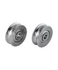 Beefy 5mm Deep U Groove Ball Bearings Pack Of 2 For Pulleys And Rails, stainless steel pulley wheel bearings side by side