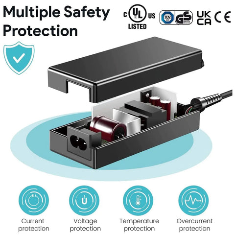 Diagram showing internal components of 18V AC DC Power Adapter for Home Gym Machines and Studio Gear Including Precor EFX 546 556