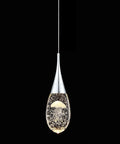 Mini Crystal Pendant Light With Dimmable LED And Three Color Temperatures from 3000K to 6000K modern chrome finish teardrop design