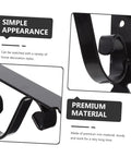 Heavy Duty Iron Triangle Shelf Brackets Black Metal Corner Supports 4 Pack, close-up on sturdy iron design, simple black finish.