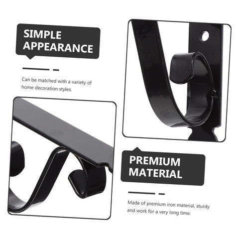 Heavy Duty Iron Triangle Shelf Brackets Black Metal Corner Supports 4 Pack, close-up on sturdy iron design, simple black finish.