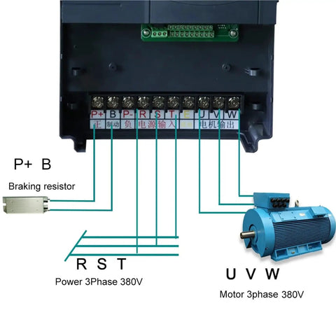 Pro Grade 15KW 20HP 20CV VFD Inverter For 3 Phase Motors 380V AC Variable Frequency Drive With Easy Speed Control And Durable Frequency Converter For Industrial Machinery wiring diagram with 380V motor