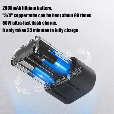 Rechargeable Electric Tubing Bender Tool for Copper and Aluminum Pipe 1/4 To 7/8 Inch with 2000mAh lithium battery.