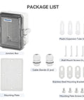 Rugged Outdoor Junction Box With IP67 Waterproof Rating And Hinged Transparent Cover, package includes mounting plate and accessories