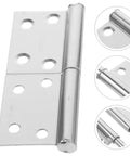 Flag Shaped Stainless Steel Door Hinges With Wear Resistant And Stable Support 6 Pairs Top Notch Elegant Decorative Hardware