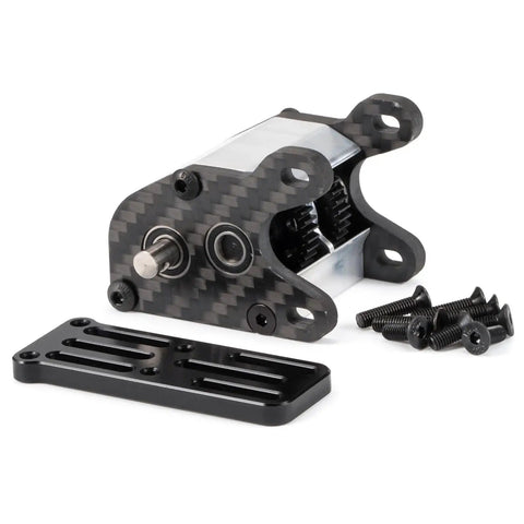 Ultralight Dual Motor Transmission With Dig Overdrive Gearbox And Slipper Pad For 1/10 RC Crawlers, aluminum case, carbon fiber plate