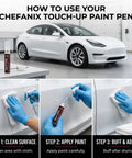 How to use Tesla Stealth Gray Touch Up Paint Pen For Model 3 Y S X Exact Color Match 2 In 1 Brush And Pen repair guide image