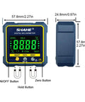 Killer Precision Digital Angle Gauge Featuring Rock Solid Magnetic Base And Crisp Backlit Display For Serious Woodworking Carpentry showcase with buttons.