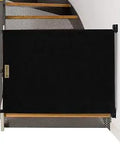 Black fabric Baby Gate for Stairs With Banister to Wall Mount, No Fuss Install, Climb-Resistant, 43 to 52 Inch Wide, 32 Inch Tall