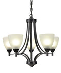 Dope Modern Farmhouse 5 Light Black Chandelier For Dining Room Kitchen And Living Room Industrial Rustic Pendant Light With Frosted Glass Shades Ideal For Dining Rooms Kitchens Foyers Entryways And Living Areas