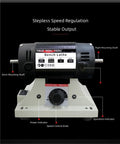 Aoxhugb 800W Bench Grinder Polishing Machine for Jade Carving, showing speed control knob and mounting shafts.