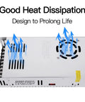 Power Up Your Rig With This 12V DC Power Supply 50A 600W Universal AC to DC Converter showing heat dissipation design