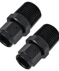 6AN Female To One Quarter Inch NPT Male Swivel Fitting Aluminum Black Anodized Two Pack For High Pressure Lines 1500 PSI Capacity Lightweight 6061 T6 Automotive Hydraulic Fuel Adapters, black fittings