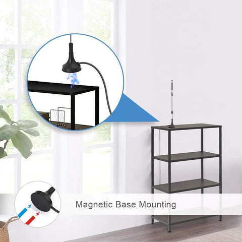 Dual Band WiFi Antennas For Faster Rock Solid Signals 2.4GHz And Five GHz With 9 Dbi Magnetic Base on shelf