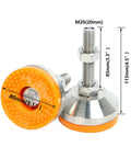 Adjustable Feet M20x85mm For Furniture And Machinery Workhorse Leveling Legs Set For Tables Cabinets Desks Workbenches And Industrial Equipment 115mm Total Height 80mm Base Swivel Levelers Easy Install, orange rubber base