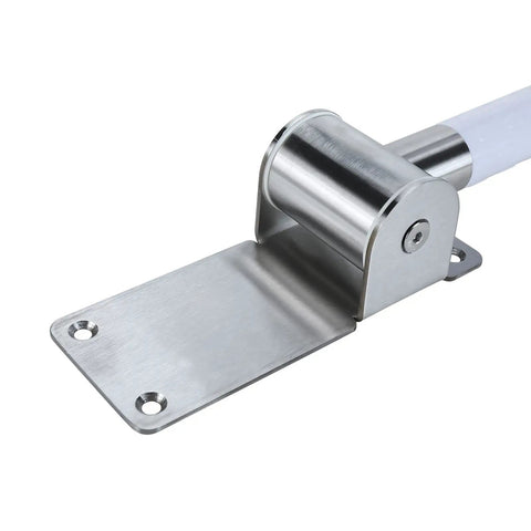 Close-up of mounting bracket for Foldable Toilet Grab Bar With Flip Up Design, Non Slip Stainless Steel Bathroom Safety Rails