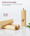 Solid Wood Free Standing Coat Rack Tree Shaped With Eight Hooks And Three Height Options For Clothes Hats Bags In Living Room Bedroom Or Home Office Black Finish components including 1.6-inch diameter wooden posts.