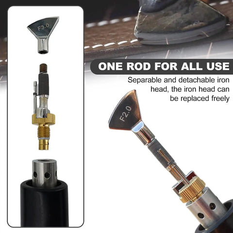 Heavy Duty Electric Leather Edge Creaser Machine With Adjustable Heat Up To 400 Degrees And Walnut Wood Handles for detailed iron heads.