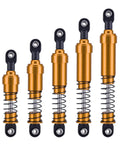 Beefy 4Pc Aluminum Big Bore Shocks 95mm For 1/10 RC Crawler Builds LCG Chassis Gspeed V3 Element Enduro SCX10 TRX4 Gamde R1 Comp DIY Gold Finish Heavy-Duty Upgrade Kit For Pro Builders And Hobbyists in varying lengths