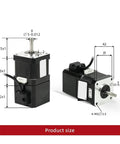 Front and side views of a 42HS48 NEMA17 stepper motor, 12V, 4-lead, 52 N·cm torque, 48 mm body length.