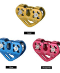 Beefy Built Tough Zip Line Pulley Tandem Speed Double Pulley 30KN 6700LBS Breaking Strength in gold, blue, and burgundy
