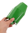Workhorse Green Workbench Light Cover For Drill Press And Sewing Machine Shop Lamp Shade held in hand, impact-resistant green housing.