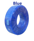 Durable Blue Polyurethane Air Hose For Compressors And Pneumatic Tools Built Tough Heavy Duty Tubing 20 Meter Length 10mm ID 14mm OD in coil form.