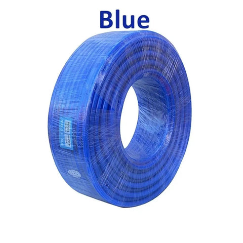 Durable Blue Polyurethane Air Hose For Compressors And Pneumatic Tools Built Tough Heavy Duty Tubing 20 Meter Length 10mm ID 14mm OD in coil form.