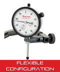 Go-To Auto Alignment Kit With Dial Indicator Magnetic Base Pliers Flex-O-Post And Case close-up, showing 0-100 dial reading