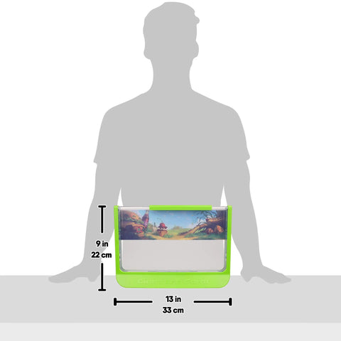 Large Viewing Ant Farm for Live Ants, Hands On STEM Toy in green on a table, 13 inches wide, 9 inches tall