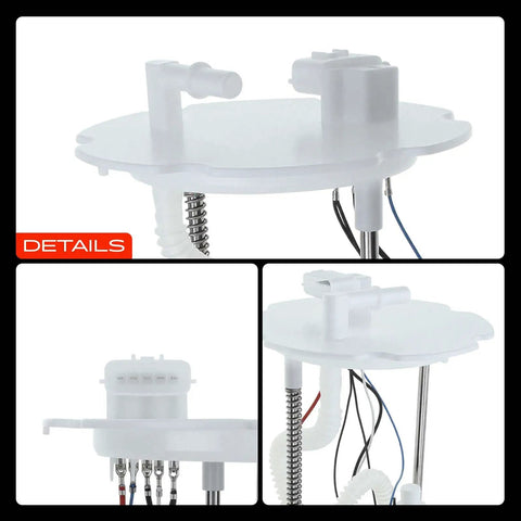 Electric Fuel Pump Module Assembly Compatible With Nissan 370z Models Spanning 2009 Through 2015 V6 showing top view and wiring connections.