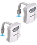 Motion Activated Toilet Night Light With 8 Color LED For Bathroom Decor And Kid Friendly Rooms Two Pack Automatic Sensor Nightlight
