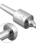 Lathe live center with MT2/MT3/MT4 taper, silver metal body and conical tip