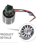 High Performance 24 Volt Brushless DC Motor 100k RPM 50W With Metal Housing For Turbo Fan Hair Dryer Blower Applications overhead view with wires.