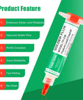 Pro Grade Lead Free Solder Paste With No Clean Flux No Mess And 10 Ft Desoldering Wick Braid For Electronics Soldering Sn99 Ag0.3 Cu0.7 RoHS Compliant Smooth Flow No Residue Easy Wetting Low Smoke package with product features