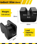 Rubber Jack Pad Pinch Weld Adapter Universal Slotted Frame Rail Protector shown with dimensions and weight details.