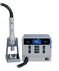 Front view of a 1000W Soldering Station With Intelligent Hot Air Rework For Diy Phone And PCB Repairs, three-channel control station.