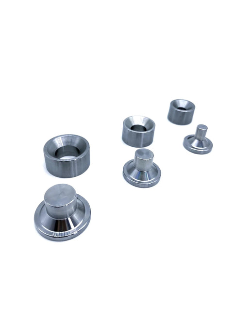 3 Piece Dimple Die Set For Metal Fabrication Includes 1/2 Inch, 3/4 Inch, And 1 Inch Dies CNC Machined From Premium Cr Steel