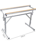 Sturdy Adjustable Conveyor Roller Table Stand With Heavy Duty Galvanized Build And Rock Solid Stability Perfect For Table Saws And Planers To Boost Your Shop Workflow Effortlessly 100cm long schema with adjustable height.