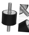 Heavy Duty Rubber Vibration Reduction Mounts For Equipment, Shock Absorber Isolators For Fitness Gear, HVAC Units, Bicycles And Air Compressors, Built Tough To Damp Vibration And Prevent Deformation, black rubber mount with threaded bolt