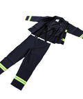 Heavy Duty Fire Retardant Work Suit With Aramid Insulation And High Visibility Design laid out showing jacket and pants.